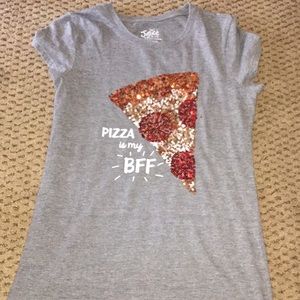 Girls Sequin Pizza Top